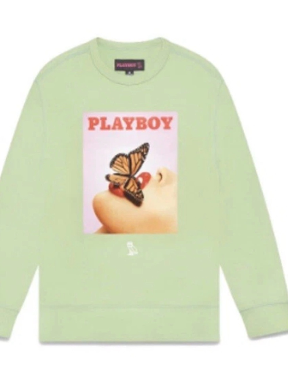 PLAYBOY Pastel Green Graphic Crewneck Sweatshirt
